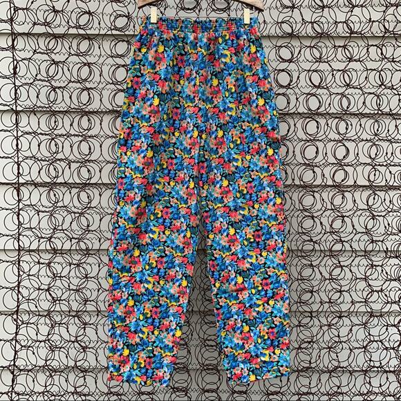 Vintage Pants - Vintage 90s Connections floral lounge pants MEDIUM